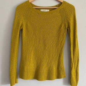 LOFT Citrine Basketweave Sweater Size Small
